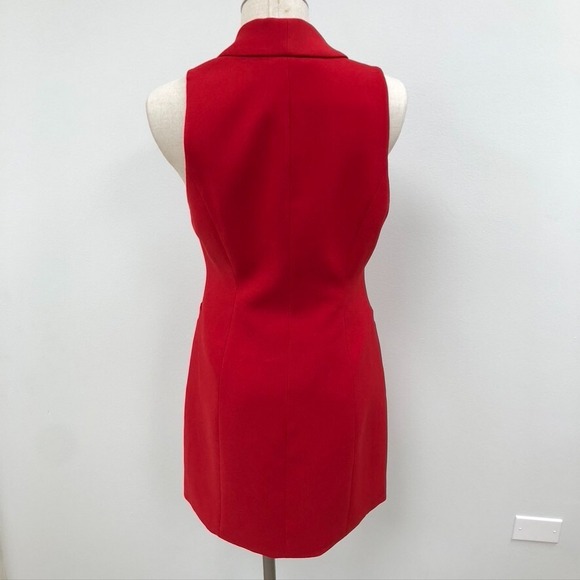 Alice + Olivia Latoya Blazer Mini Dress Perfect Ruby Red Womens 6 Sleeveless - Picture 13 of 15